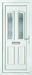 Kensington uPVC door with twin slim glass panels